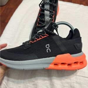 On Running Black and Orange Athletic Shoes, Sz.7 new never used but no box